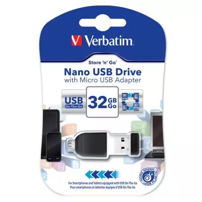 USB флеш накопитель Verbatim 32GB Nano with OTG USB 2.0 (49822) - 6