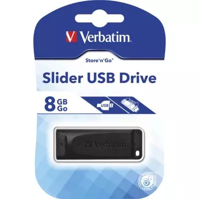 USB флеш накопитель Verbatim 8GB Slider Black USB 2.0 (98695) - 4 USB флеш накопитель Verbatim 8GB Slider Black USB 2.0 (98695) - 4