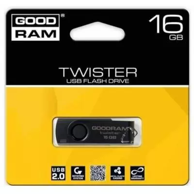 USB флеш накопитель Goodram 16Gb Twister Black USB 2.0 (PD16GH2GRTSKKR9)