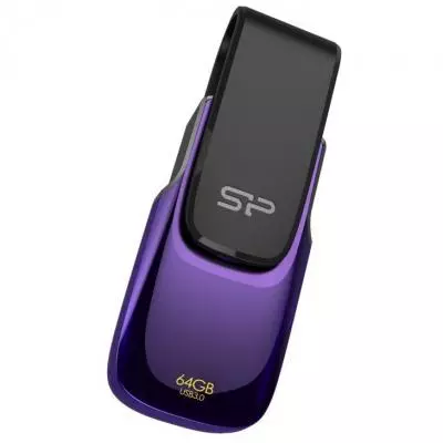 USB флеш накопитель Silicon Power 64Gb Blaze B31 Purple USB 3.0 (SP064GBUF3B31V1U) - 1