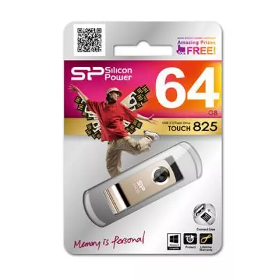 USB флеш накопитель Silicon Power 64Gb Touch 825 Champagne USB 2.0 (SP064GBUF2825V1C) - 3