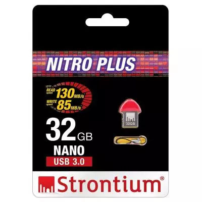 USB флеш накопитель Strontium Flash 32GB NANO Red USB 3.0 (SR32GRDNANOZ) - 1 USB флеш накопитель Strontium Flash 32GB NANO Red USB 3.0 (SR32GRDNANOZ) - 1