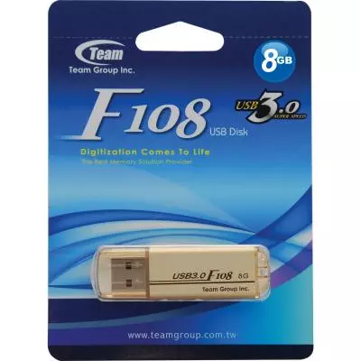USB флеш накопитель Team 8GB F108 Gold USB 3.0 (TF10838GD01) - 1 USB флеш накопитель Team 8GB F108 Gold USB 3.0 (TF10838GD01) - 1