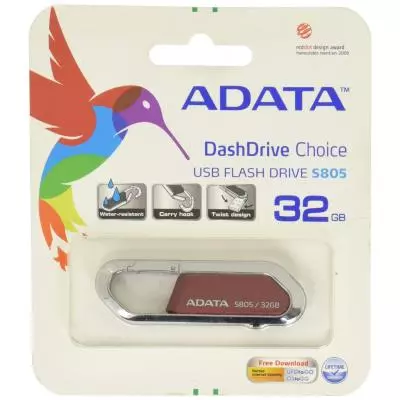 USB флеш накопитель ADATA 32GB S805 Red USB 2.0 (AS805-32G-RRD) - 3 USB флеш накопитель ADATA 32GB S805 Red USB 2.0 (AS805-32G-RRD) - 3
