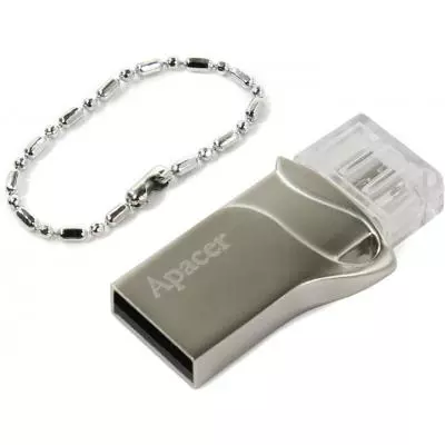 USB флеш накопитель Apacer 32GB AH173 Silver USB 2.0 OTG (AP32GAH173S-1) - 5