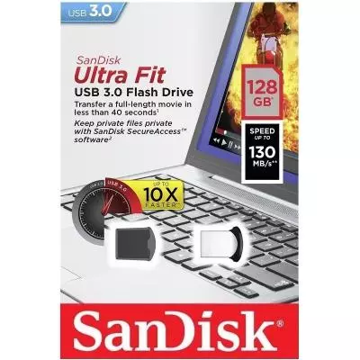 USB флеш накопитель SanDisk 128Gb Cruzer Fit Ultra USB 3.0 (SDCZ43-128G-G46) - 4 USB флеш накопитель SanDisk 128Gb Cruzer Fit Ultra USB 3.0 (SDCZ43-128G-G46) - 4