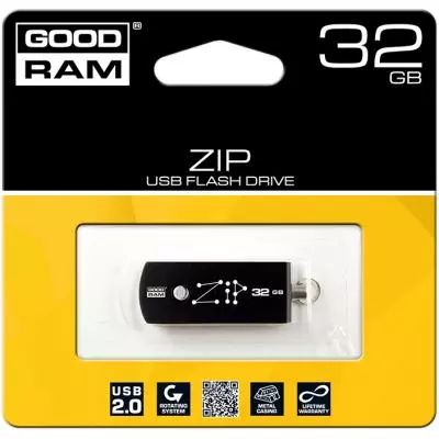 USB флеш накопитель Goodram 32GB Zip Black USB 2.0 (PD32GH2GRZIKR9) - 3 USB флеш накопитель Goodram 32GB Zip Black USB 2.0 (PD32GH2GRZIKR9) - 3