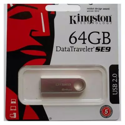 USB флеш накопитель Kingston 64GB DataTraveler SE9 Silver USB 2.0 (DTSE9G2/64GBZ) - 2 USB флеш накопитель Kingston 64GB DataTraveler SE9 Silver USB 2.0 (DTSE9G2/64GBZ) - 2