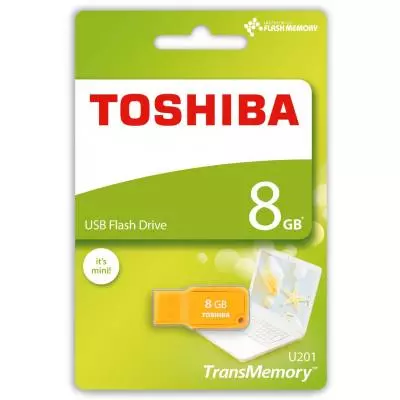 USB флеш накопитель Toshiba 8GB Mikawa Yellow USB 2.0 (THN-U201Y0080M4) - 2