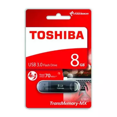 USB флеш накопитель Toshiba 8GB Suzaku Black USB 3.0 (THN-U361K0080M4) - 1 USB флеш накопитель Toshiba 8GB Suzaku Black USB 3.0 (THN-U361K0080M4) - 1