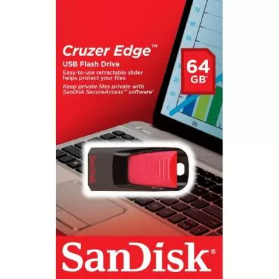 USB флеш накопитель SanDisk 64GB Cruzer Edge USB 2.0 (SDCZ51-064G-B35) - 6 USB флеш накопитель SanDisk 64GB Cruzer Edge USB 2.0 (SDCZ51-064G-B35) - 6
