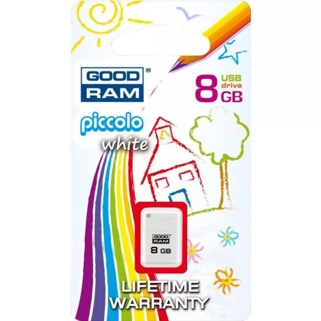 USB флеш накопитель Goodram 8GB PICCOLO WHITE USB 2.0 (UPI2-0080W0R11) - 1 USB флеш накопитель Goodram 8GB PICCOLO WHITE USB 2.0 (UPI2-0080W0R11) - 1