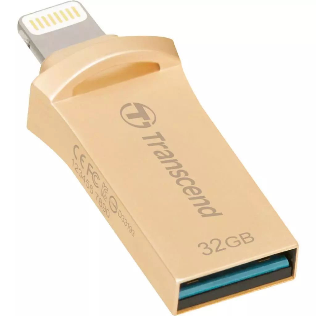 USB флеш накопитель Transcend 32GB JetDrive Go 500 Gold USB 3.1/Lightning (TS32GJDG500G) - 3