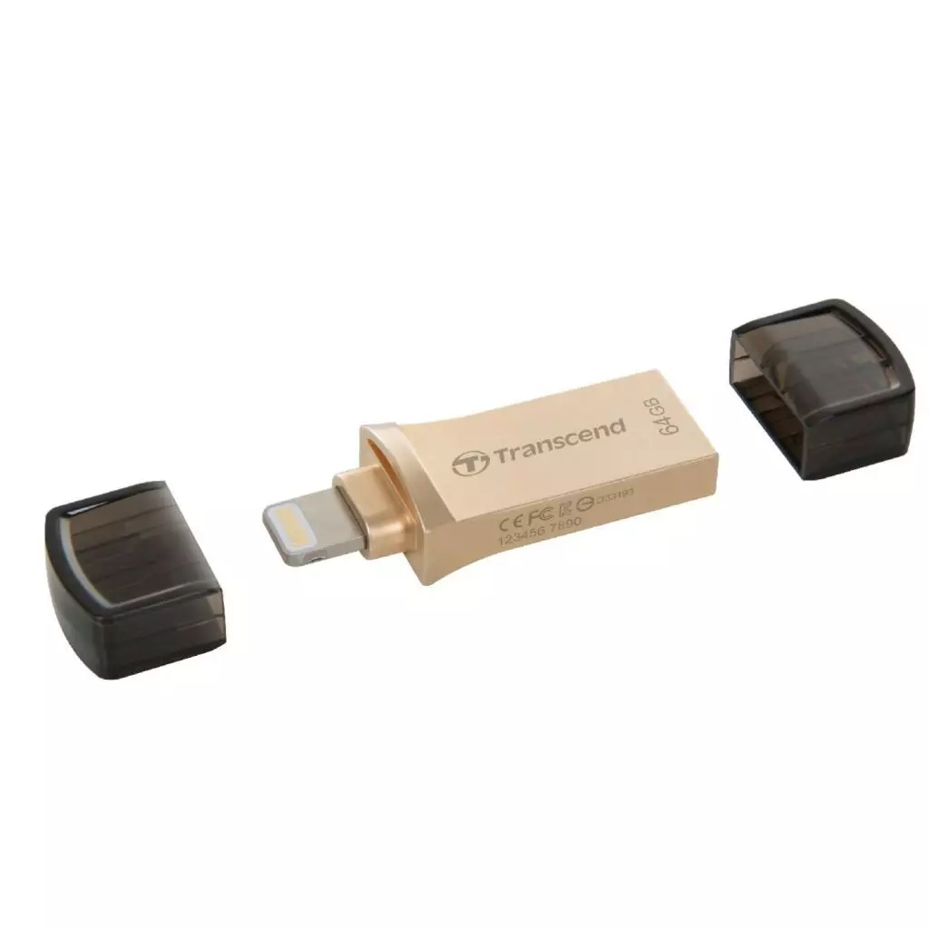 USB флеш накопитель Transcend 64GB JetDrive Go 500 Gold USB 3.1/Lightning (TS64GJDG500G) - 1