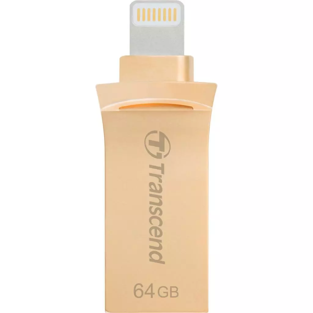 USB флеш накопитель Transcend 64GB JetDrive Go 500 Gold USB 3.1/Lightning (TS64GJDG500G) - 2
