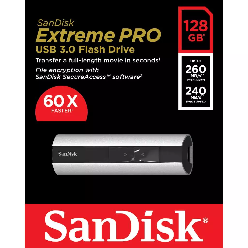 USB флеш накопитель SanDisk 128GB Extreme Pro USB 3,0 (SDCZ88-128G-G46) - 5