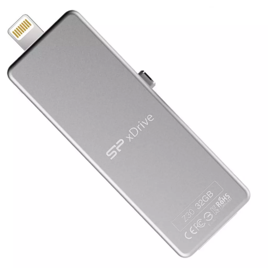 USB флеш накопитель Silicon Power 32GB xDrive Z30 White USB 3.0/Lightning (SP032GBLU3Z30V1W) - 6 USB флеш накопитель Silicon Power 32GB xDrive Z30 White USB 3.0/Lightning (SP032GBLU3Z30V1W) - 6