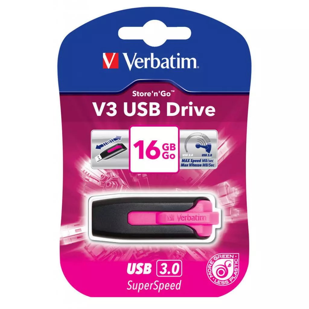 USB флеш накопитель Verbatim 16GB Store 'n' Go Hot Pink USB 3.0 (49178) - 4 USB флеш накопитель Verbatim 16GB Store 'n' Go Hot Pink USB 3.0 (49178) - 4