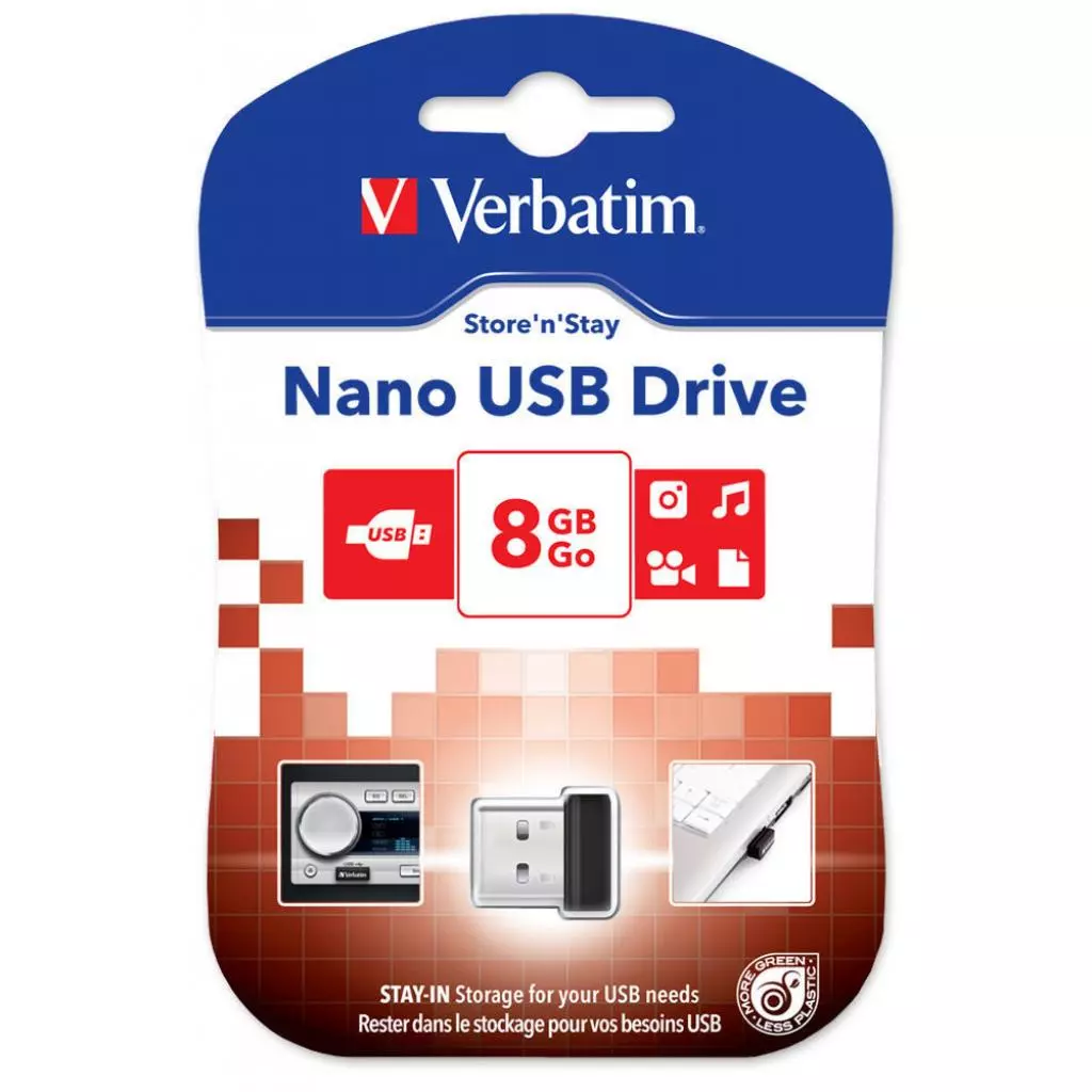 USB флеш накопитель Verbatim 8GB Store 'n' Stay NANO USB 2.0 (97463) - 1 USB флеш накопитель Verbatim 8GB Store 'n' Stay NANO USB 2.0 (97463) - 1
