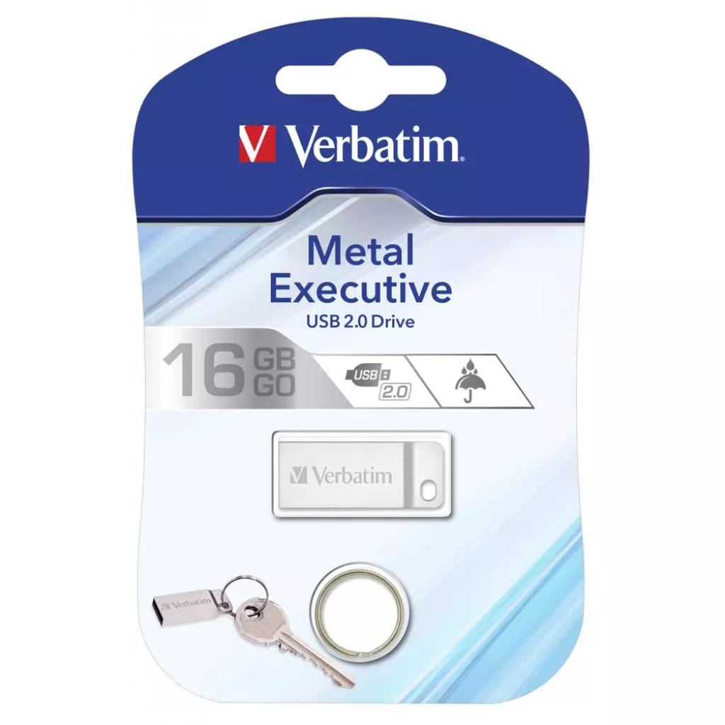USB флеш накопитель Verbatim 16GB Metal Executive Silver USB 2.0 (98748) - 4