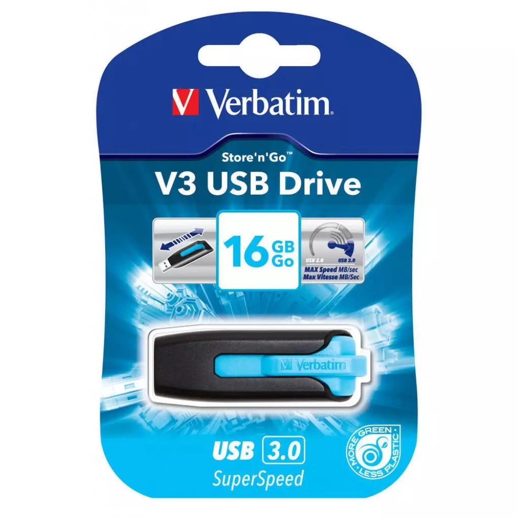 USB флеш накопитель Verbatim 16GB SuperSpeed Caribbean Blue USB 3.0 (49176) - 4