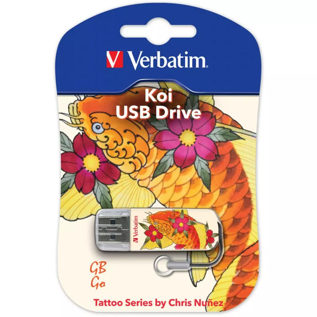 USB флеш накопитель Verbatim 32GB STORE'N'GO MINI TATTOO KOI USB 2.0 (49897) - 1 USB флеш накопитель Verbatim 32GB STORE'N'GO MINI TATTOO KOI USB 2.0 (49897) - 1