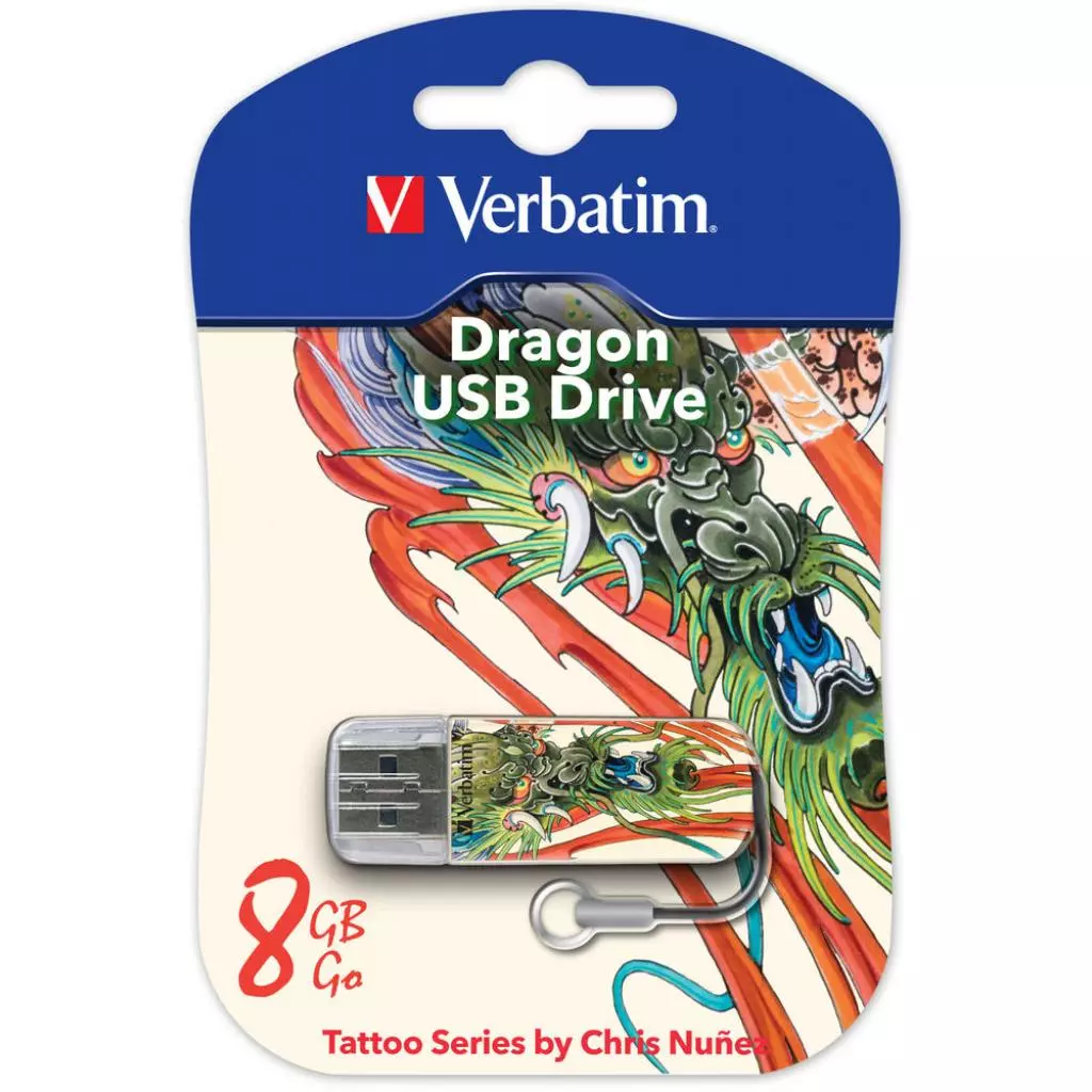 USB флеш накопитель Verbatim 8GB STORE'N'GO MINI TATTOO DRAGON USB 2.0 (49884) - 1 USB флеш накопитель Verbatim 8GB STORE'N'GO MINI TATTOO DRAGON USB 2.0 (49884) - 1