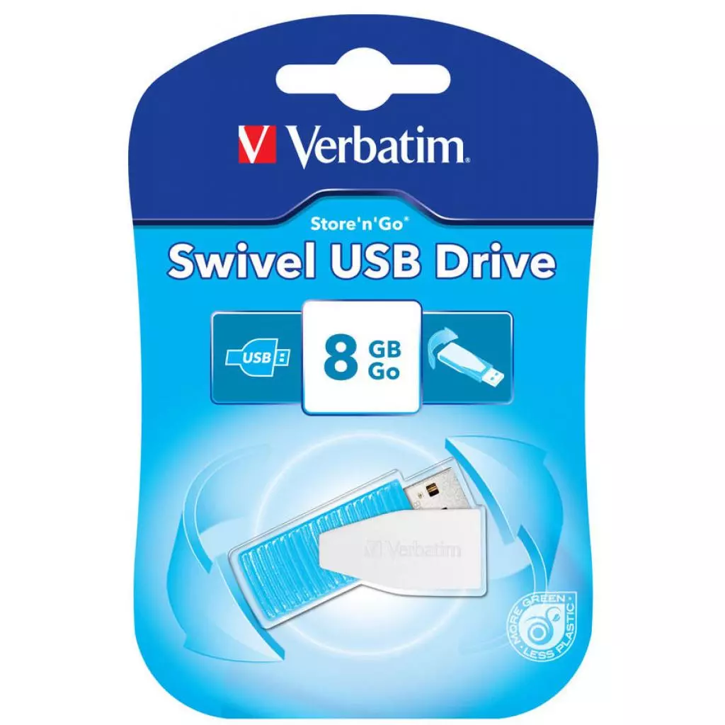 USB флеш накопитель Verbatim 8GB STORE'N'GO SWIVEL BLUE USB 2.0 (49812) - 5 USB флеш накопитель Verbatim 8GB STORE'N'GO SWIVEL BLUE USB 2.0 (49812) - 5