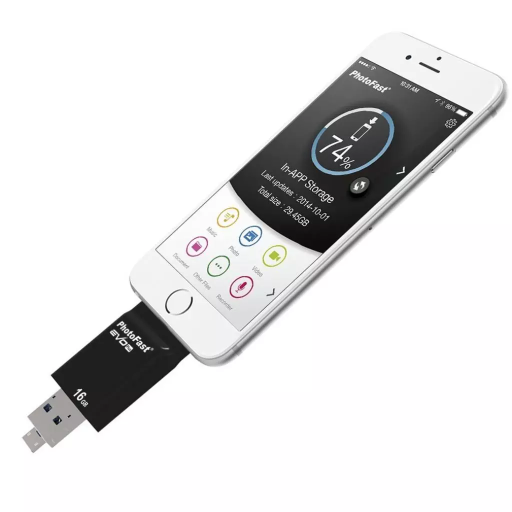 USB флеш накопитель PhotoFast 16GB i-Flashdrive EVO Plus Black USB3.0-microUSB/Lightning (EVOPLUS16GBU3) - 11