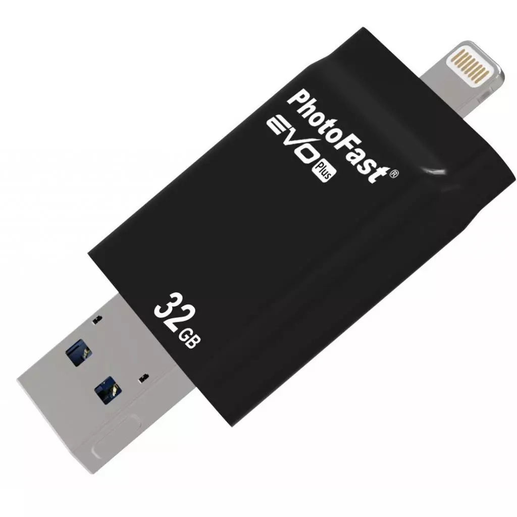 USB флеш накопитель PhotoFast 32GB i-Flashdrive EVO Plus Black USB3.0-microUSB/Lightning (EVOPLUS32GBU3) - 2