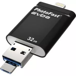 USB флеш накопитель PhotoFast 32GB i-Flashdrive EVO Plus Black USB3.0-microUSB/Lightning (EVOPLUS32GBU3)