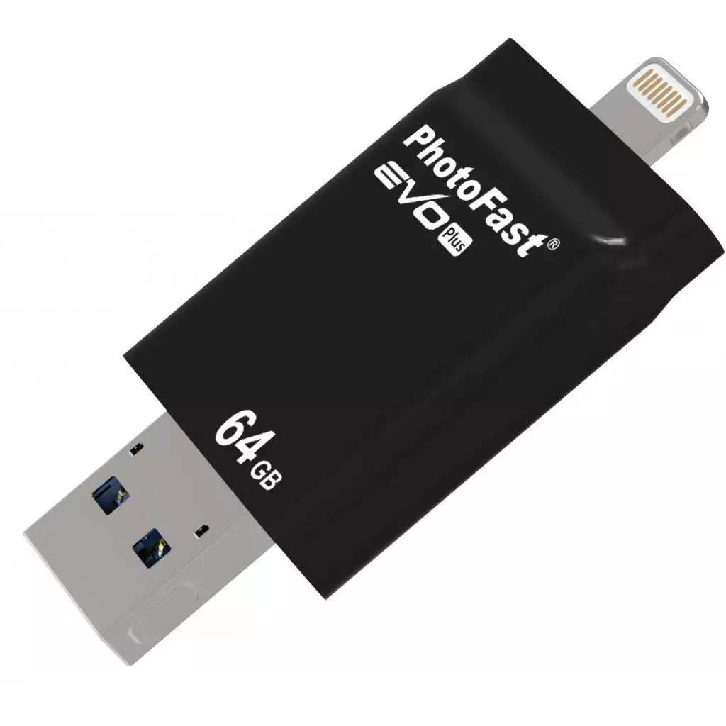 USB флеш накопитель PhotoFast 64GB i-Flashdrive EVO Plus Black USB3.0-microUSB/Lightning (EVOPLUS64GBU3) - 2 USB флеш накопитель PhotoFast 64GB i-Flashdrive EVO Plus Black USB3.0-microUSB/Lightning (EVOPLUS64GBU3) - 2