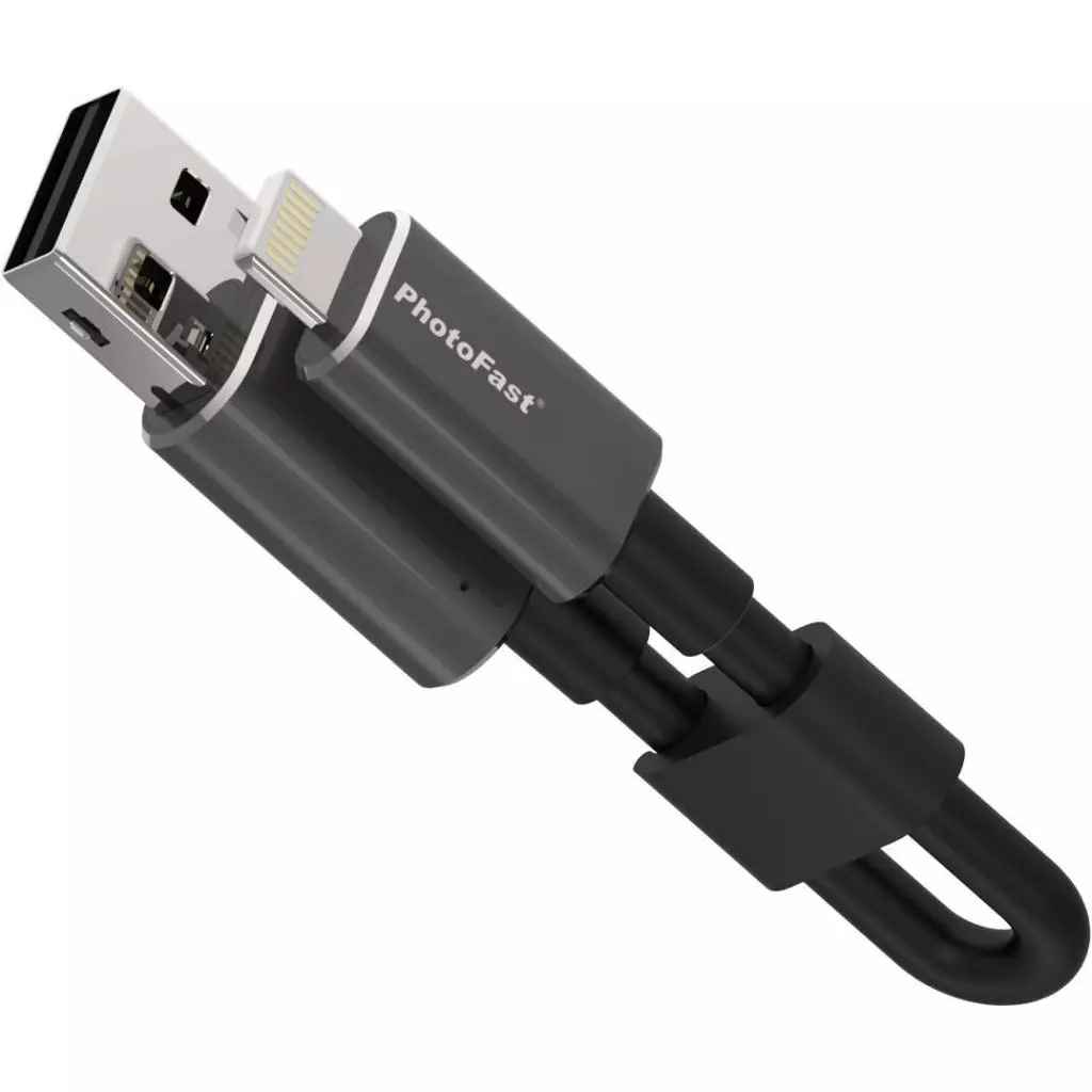 USB флеш накопитель PhotoFast 128GB MemoriesCable Black USB 3.0 - Lightning (CABLEU3-128GB) - 4 USB флеш накопитель PhotoFast 128GB MemoriesCable Black USB 3.0 - Lightning (CABLEU3-128GB) - 4