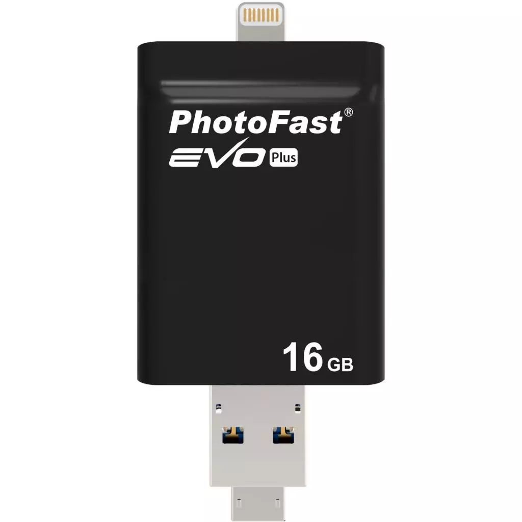 USB флеш накопитель PhotoFast 16GB i-FlashDrive EVO Plus Black USB- 3.0microUSB/Lightning (EVOPLUS16GB) - 4 USB флеш накопитель PhotoFast 16GB i-FlashDrive EVO Plus Black USB- 3.0microUSB/Lightning (EVOPLUS16GB) - 4
