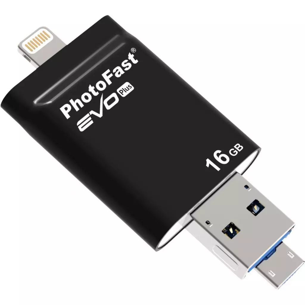 USB флеш накопитель PhotoFast 16GB i-FlashDrive EVO Plus Black USB- 3.0microUSB/Lightning (EVOPLUS16GB) - 7 USB флеш накопитель PhotoFast 16GB i-FlashDrive EVO Plus Black USB- 3.0microUSB/Lightning (EVOPLUS16GB) - 7