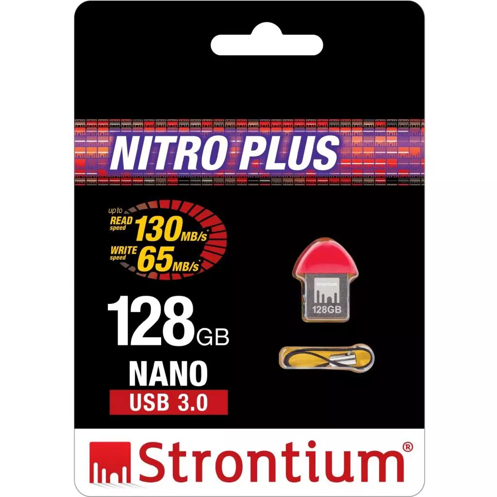 USB флеш накопитель Strontium Flash 128GB NANO RED USB 3.0 (SR128GRDNANOZ) - 2
