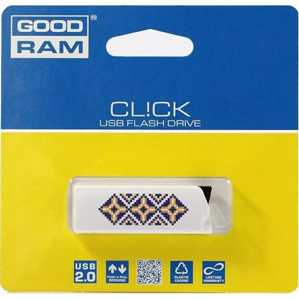 USB флеш накопитель Goodram 8GB CL!CK UKRAINE White USB 2.0 (UCL2-0080W0R11-L) - 2 USB флеш накопитель Goodram 8GB CL!CK UKRAINE White USB 2.0 (UCL2-0080W0R11-L) - 2