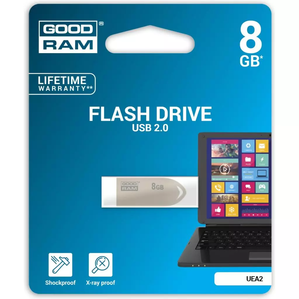 USB флеш накопитель Goodram 8GB EAZZY USB 2.0 (UEA2-0080S0R11) - 2