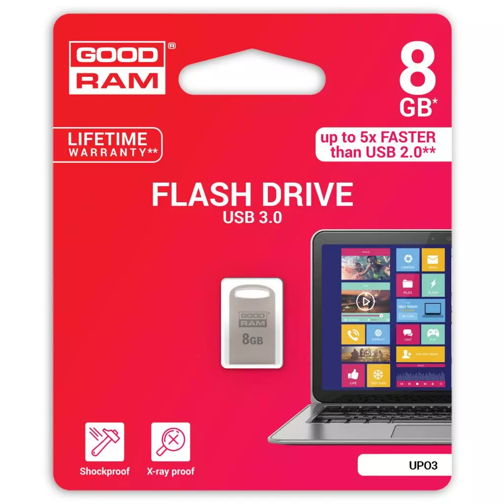 USB флеш накопитель Goodram 8GB Point Silver USB 3.0 (UPO3-0080S0R11) - 2 USB флеш накопитель Goodram 8GB Point Silver USB 3.0 (UPO3-0080S0R11) - 2