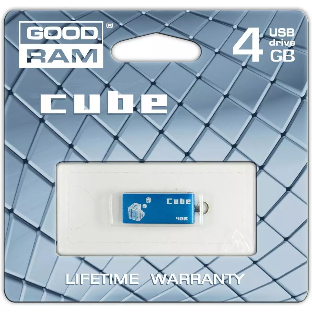 USB флеш накопитель Goodram 4GB Cube Blue USB 2.0 (PD4GH2GRCUBR9) - 2