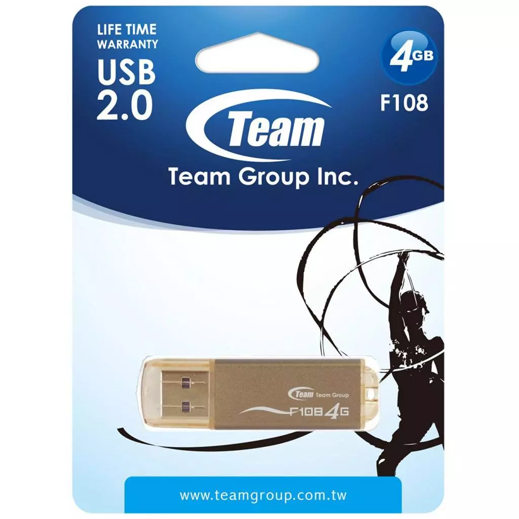 USB флеш накопитель Team 4GB F108 Brown USB 2.0 (TF1084GN01) - 1 USB флеш накопитель Team 4GB F108 Brown USB 2.0 (TF1084GN01) - 1
