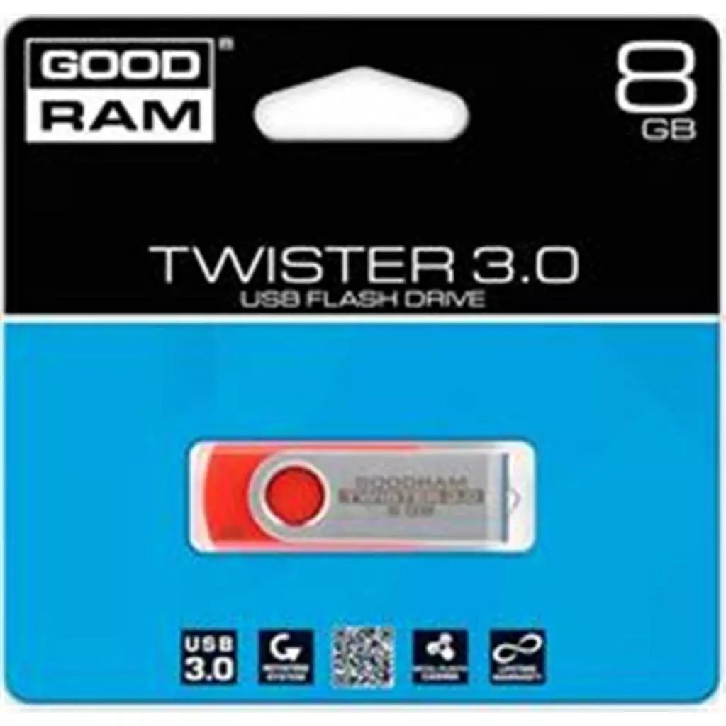USB флеш накопитель Goodram 8GB Twister Red USB 3.0 (PD8GH3GRTSRR9) - 1