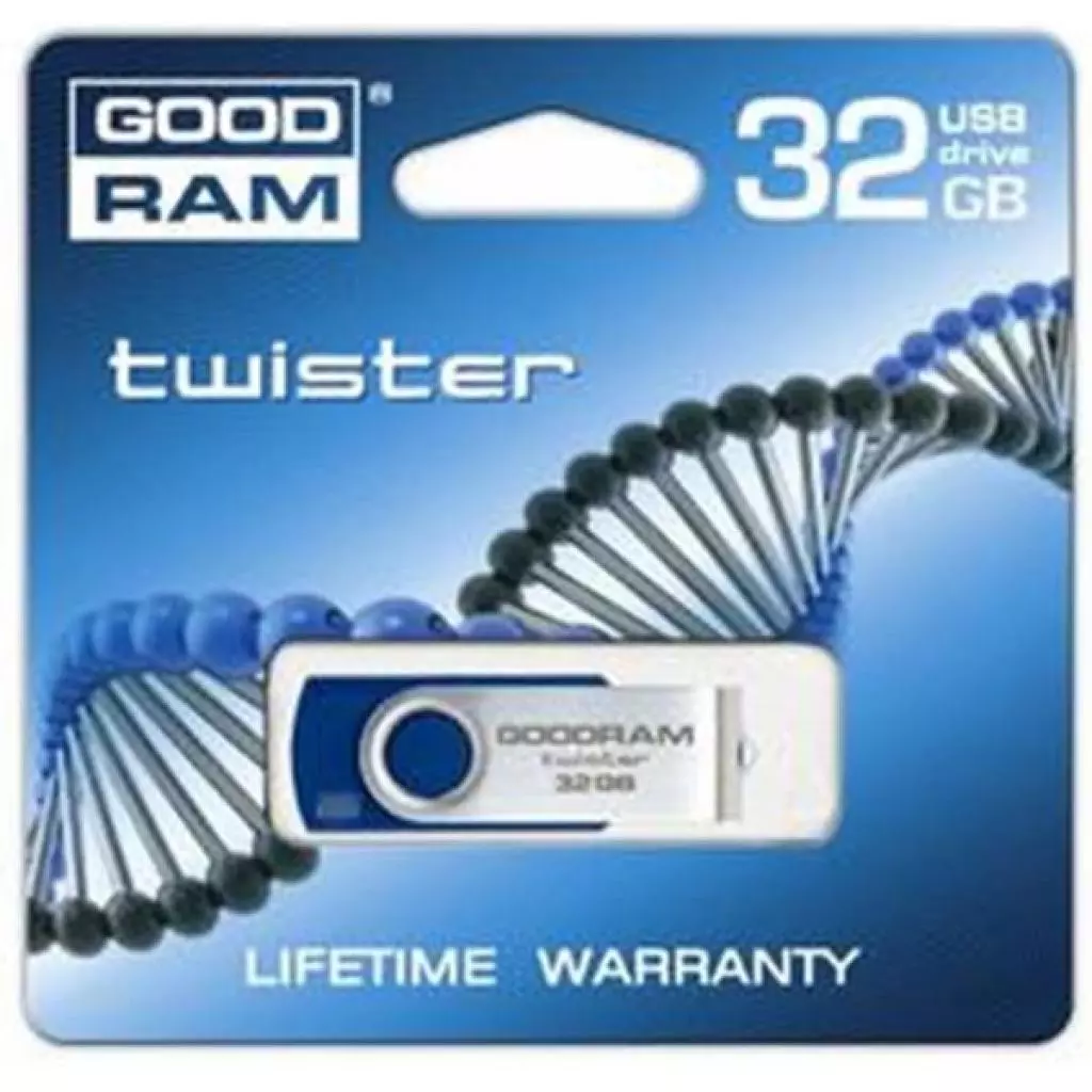 USB флеш накопитель Goodram 32GB Twister Blue USB 2.0 (PD32GH2GRTSBR9) - 1 USB флеш накопитель Goodram 32GB Twister Blue USB 2.0 (PD32GH2GRTSBR9) - 1