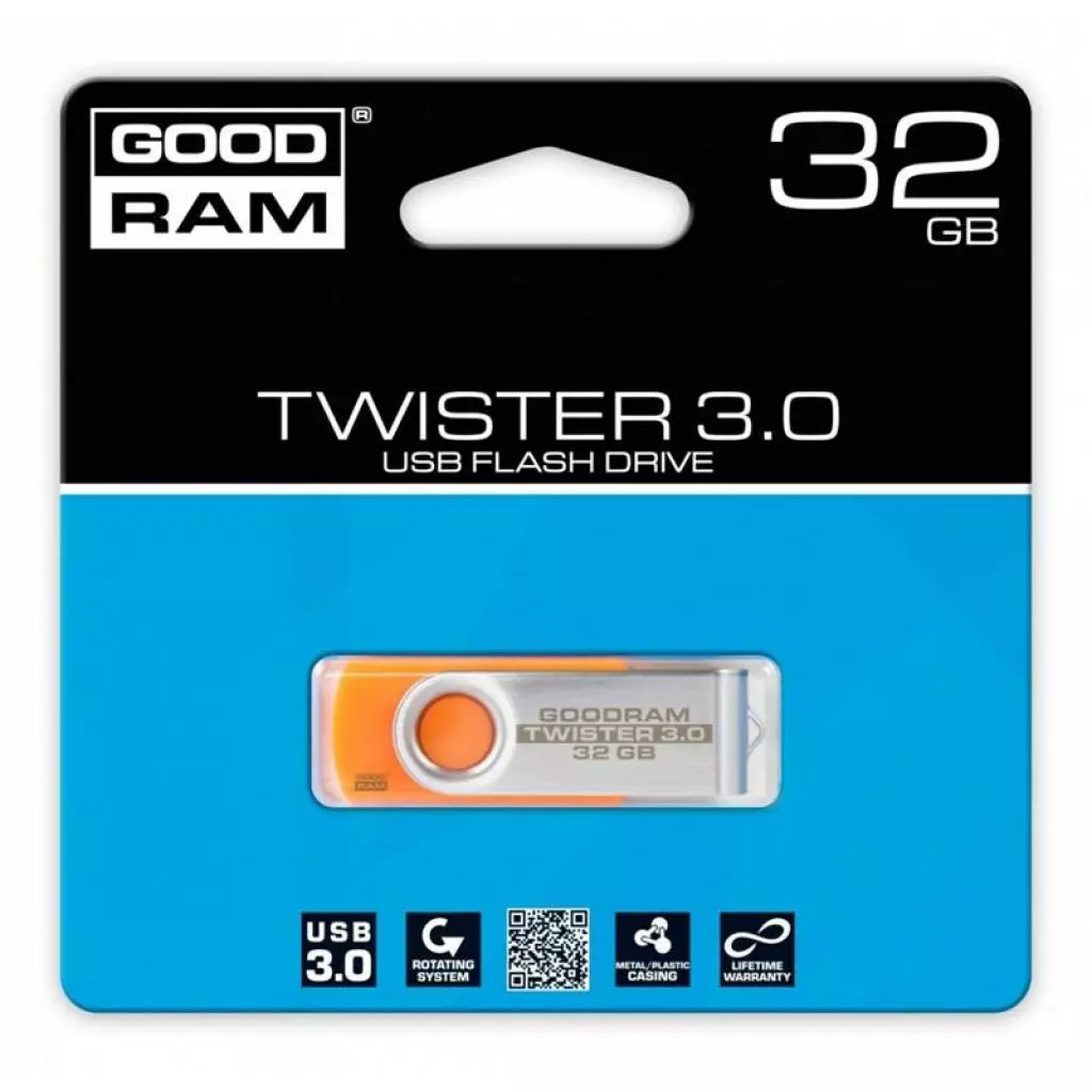 USB флеш накопитель Goodram 32GB Twister Orange USB 3.0 (PD32GH3GRTSOR9) - 1