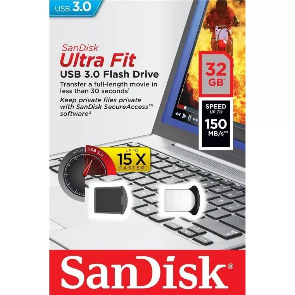 USB флеш накопитель SanDisk 32GB Ultra Fit USB 3.0 (SDCZ43-032G-GAM46) - 4 USB флеш накопитель SanDisk 32GB Ultra Fit USB 3.0 (SDCZ43-032G-GAM46) - 4