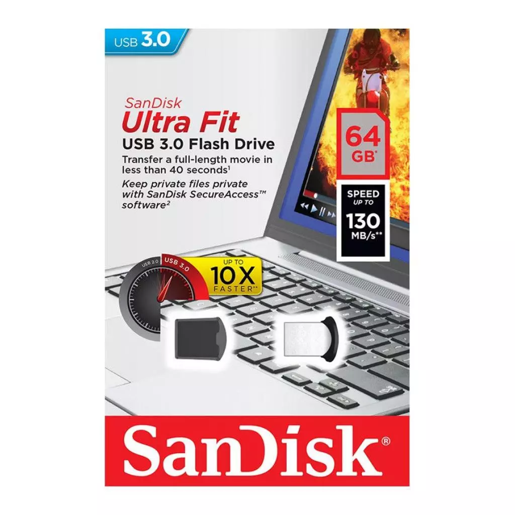 USB флеш накопитель SanDisk 64GB Ultra Fit USB 3.0 (SDCZ43-064G-GAM46) - 4 USB флеш накопитель SanDisk 64GB Ultra Fit USB 3.0 (SDCZ43-064G-GAM46) - 4