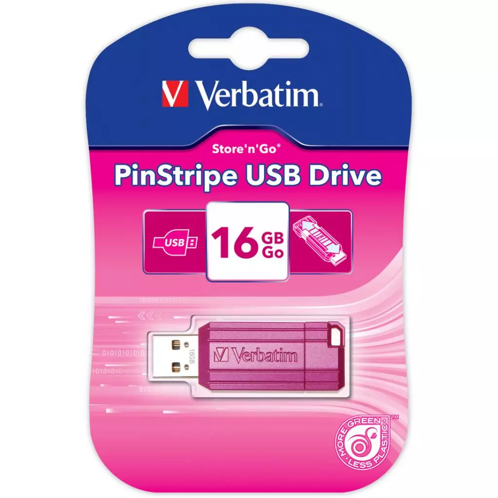 USB флеш накопитель Verbatim 16GB Store 'n' Go PinStripe Pink USB 2.0 (49067) - 4 USB флеш накопитель Verbatim 16GB Store 'n' Go PinStripe Pink USB 2.0 (49067) - 4