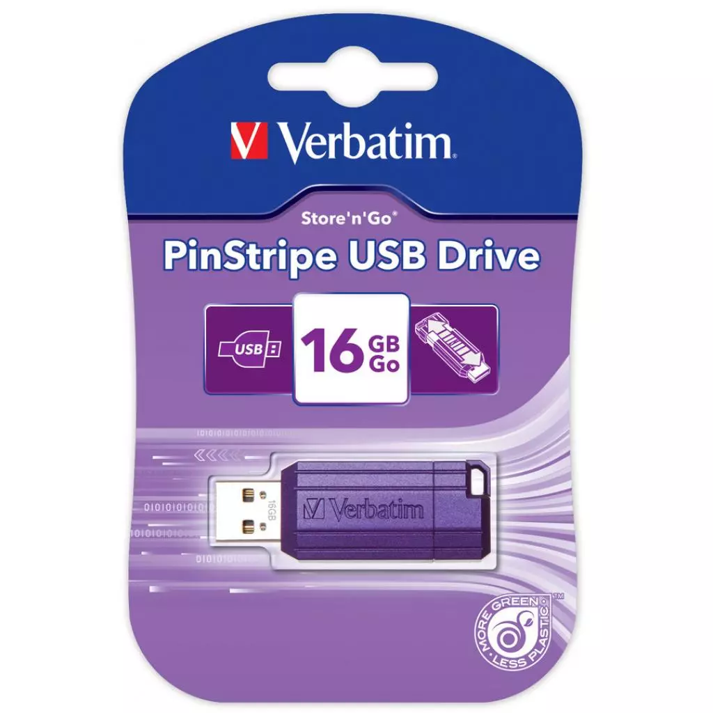 USB флеш накопитель Verbatim 16GB Store 'n' Go PinStripe Violet USB 2.0 (49058) - 4