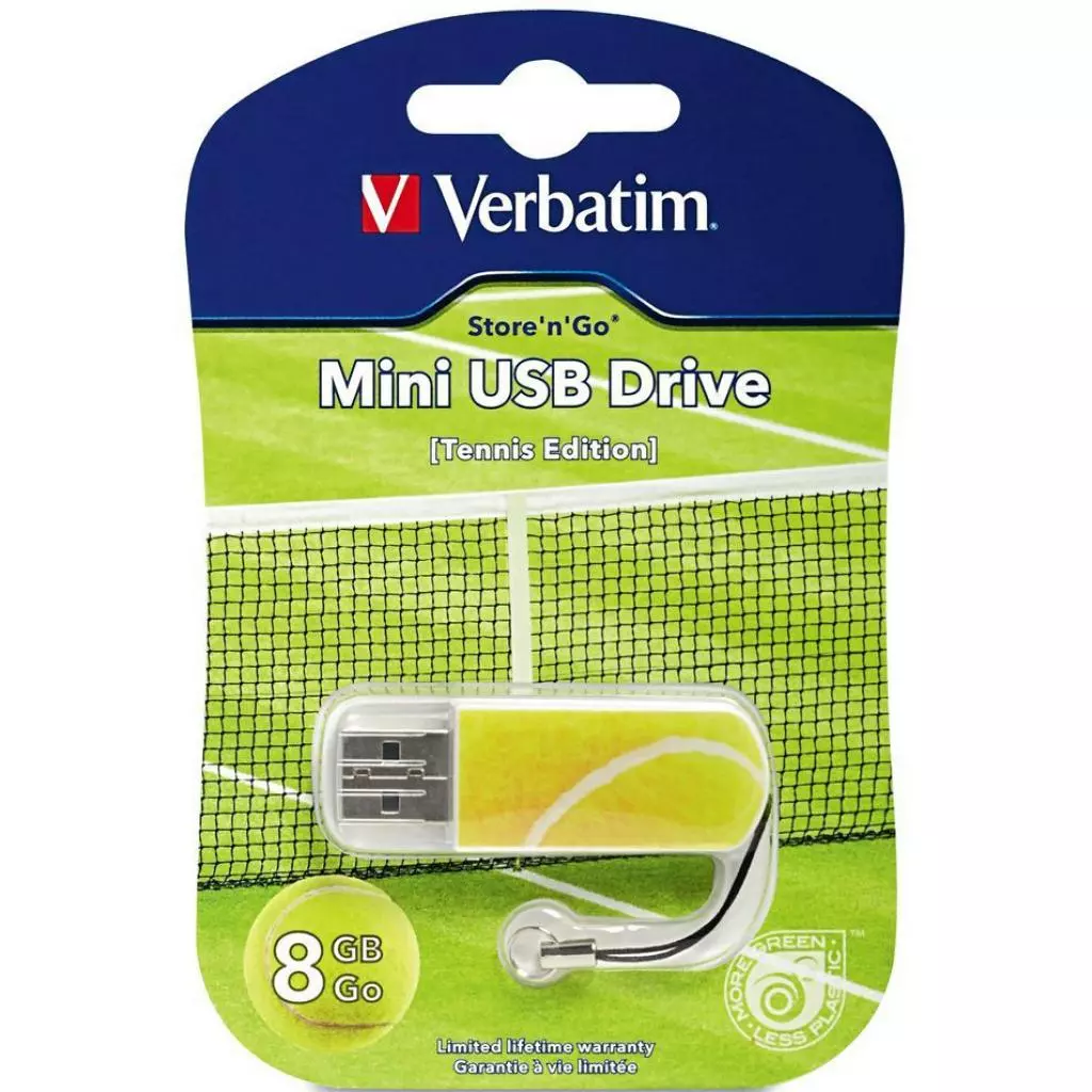 USB флеш накопитель Verbatim 8GB Store 'n' Go Mini Tennis USB 2.0 (98511) - 2 USB флеш накопитель Verbatim 8GB Store 'n' Go Mini Tennis USB 2.0 (98511) - 2