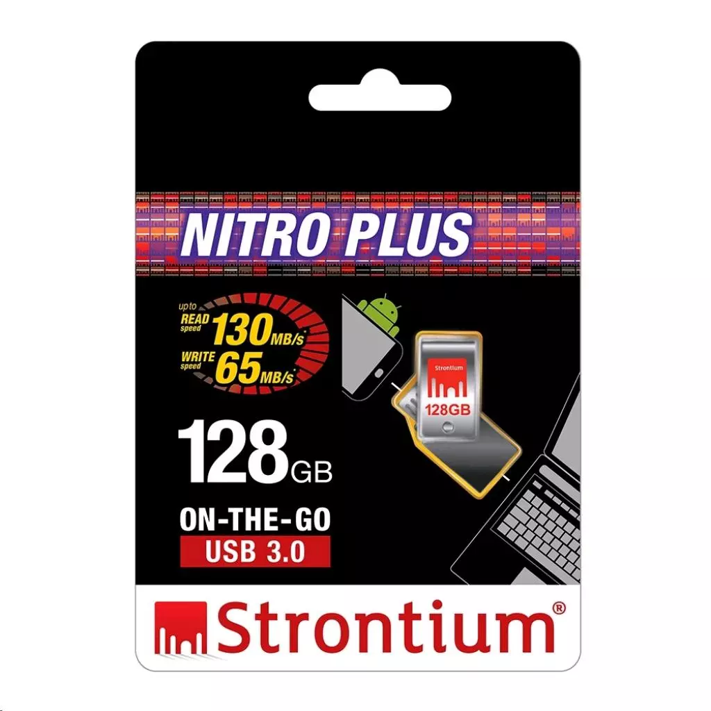 USB флеш накопитель Strontium Flash 128GB Nitro Plus Silver OTG USB 3.0 (SR128GSLOTG1Z) - 2 USB флеш накопитель Strontium Flash 128GB Nitro Plus Silver OTG USB 3.0 (SR128GSLOTG1Z) - 2